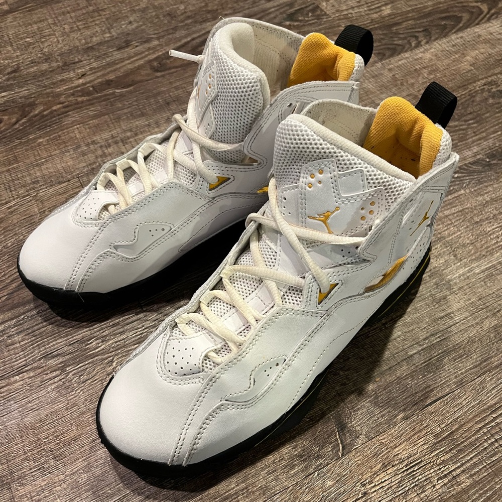 Nike Jordan True Flight in white black and yellow ochre